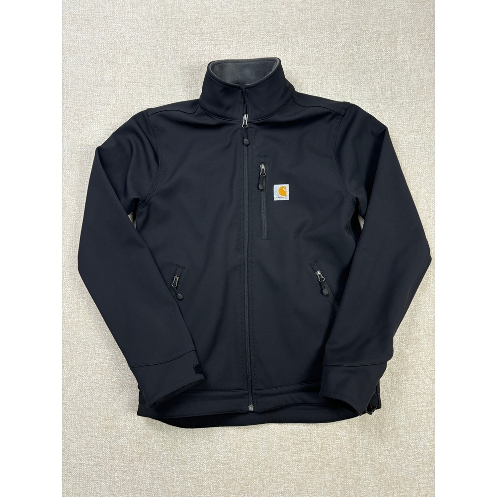 Carhartt Crowley Softshell Jacket Mens Small Black Full Zip Rugged Flex 102199